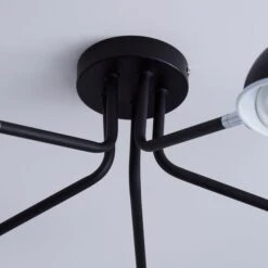 Elements Borr Black 5 Light Semi Flush Ceiling Light 9 Elements Borr Black 5 Light Semi Flush Ceiling Light -Elements 1000157756 alt03