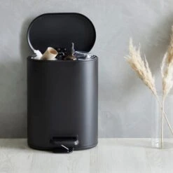 Elements 6L Matte Black Recycling Pedal Bin -Elements 1000181260 alt02