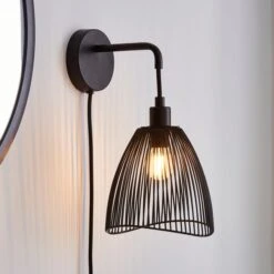 Elements Jaula Rattan Plug In Wall Light 34 Elements Jaula Rattan Plug In Wall Light -Elements 30713624