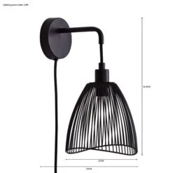 Elements Jaula Rattan Plug In Wall Light 39 Elements Jaula Rattan Plug In Wall Light -Elements 30713624 alt07
