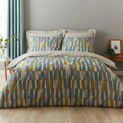 Elements Kolla Blue Duvet Cover And Pillowcase Set -Elements 30747966
