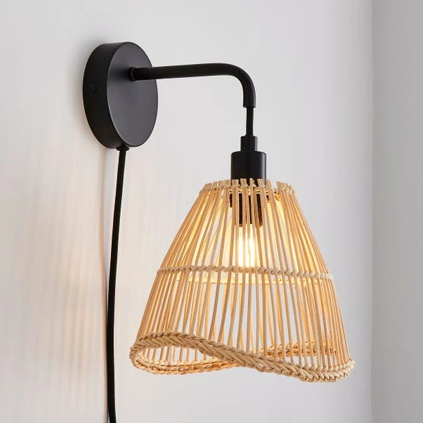 Elements Jaula Rattan Plug In Wall Light 8 Elements Jaula Rattan Plug In Wall Light - Image 8