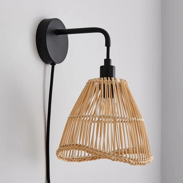 Elements Jaula Rattan Plug In Wall Light 9 Elements Jaula Rattan Plug In Wall Light - Image 9