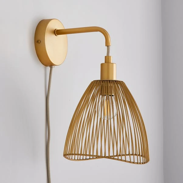 Elements Jaula Rattan Plug In Wall Light 2 Elements Jaula Rattan Plug In Wall Light - Image 2