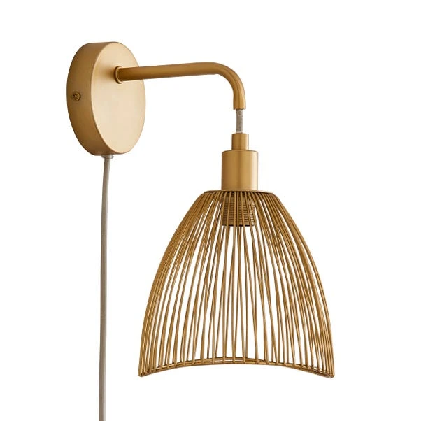 Elements Jaula Rattan Plug In Wall Light 5 Elements Jaula Rattan Plug In Wall Light - Image 5