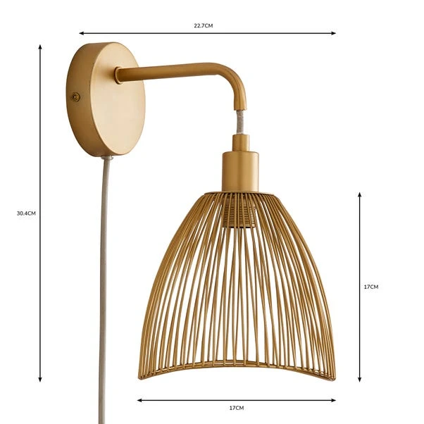 Elements Jaula Rattan Plug In Wall Light 7 Elements Jaula Rattan Plug In Wall Light - Image 7