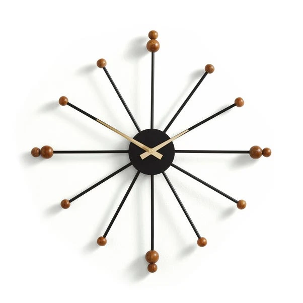 Elements Sputnik Wood Effect Wall Clock 3 Elements Sputnik Wood Effect Wall Clock - Image 3