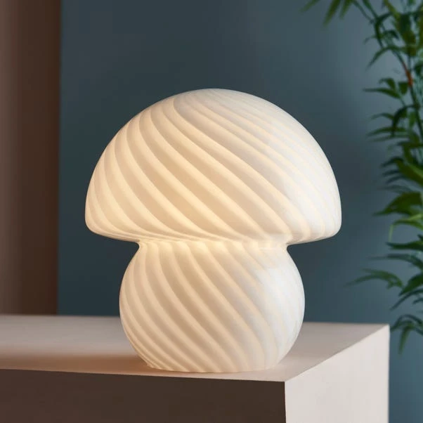 Elements Large Glass Mushroom Table Lamp 1 Elements Large Glass Mushroom Table Lamp