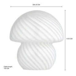 Elements Large Glass Mushroom Table Lamp 8 Elements Large Glass Mushroom Table Lamp -Elements 30869725 alt08