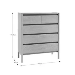 Elements Holmes 5 Drawer Chest, Oak -Elements 30893709 alt09