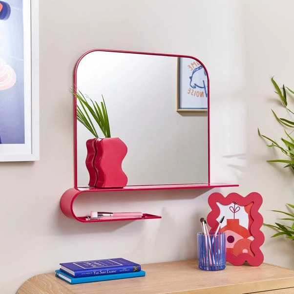 Elements Squoval Wall Mirror With Curling Shelf 1 Elements Squoval Wall Mirror With Curling Shelf