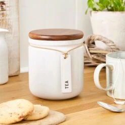 Elements Cream Speckled Hang Tag Kitchen Canister 15 Elements Cream Speckled Hang Tag Kitchen Canister -Elements 30893964