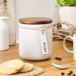 Elements Cream Speckled Hang Tag Kitchen Canister 12 Elements Cream Speckled Hang Tag Kitchen Canister -Elements 30893966