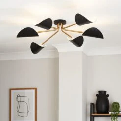 Elements Lyon 6 Light Semi Flush Ceiling Light