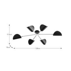 Elements Lyon 6 Light Semi Flush Ceiling Light -Elements 30894868 alt08