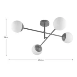 Elements Tela 4 Light Semi Flush Bathroom Ceiling Light -Elements 30894934 alt08