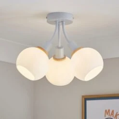 Elements Bailey 3 Light Semi Flush Ceiling Light 18 Elements Bailey 3 Light Semi Flush Ceiling Light -Elements 30898688