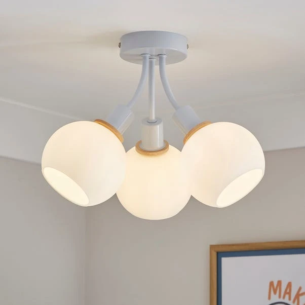 Elements Bailey 3 Light Semi Flush Ceiling Light 7 Elements Bailey 3 Light Semi Flush Ceiling Light - Image 7