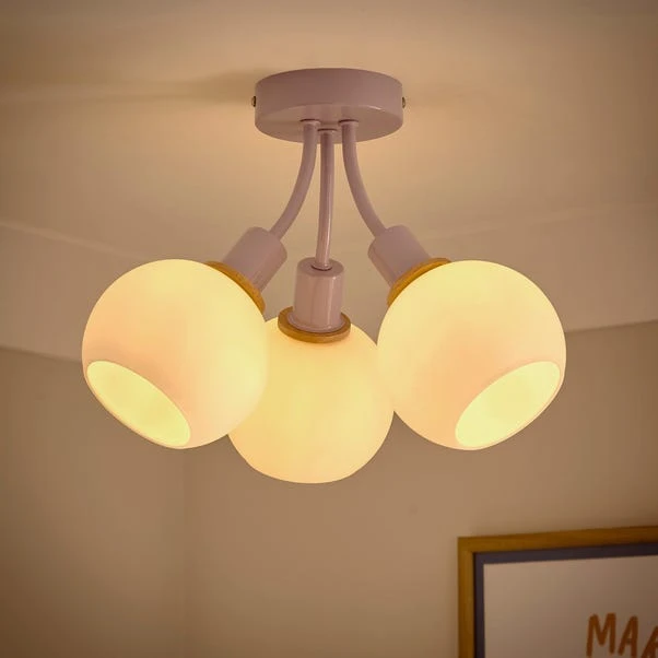 Elements Bailey 3 Light Semi Flush Ceiling Light 2 Elements Bailey 3 Light Semi Flush Ceiling Light - Image 2