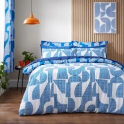 Elements Ezra Blue Cotton Duvet Cover And Pillowcase Set 22 Elements Ezra Blue Cotton Duvet Cover And Pillowcase Set -Elements 30902471 alt02