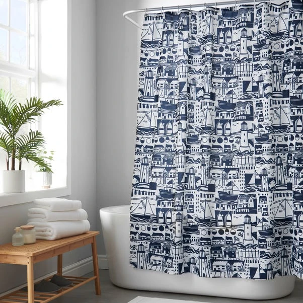 Elements Coastal Boats Shower Curtain 4 Elements Coastal Boats Shower Curtain - Image 4