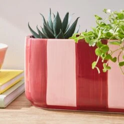 Elements Striped Ceramic Windowsill Plant Pot 13 Elements Striped Ceramic Windowsill Plant Pot -Elements 30943036 alt01