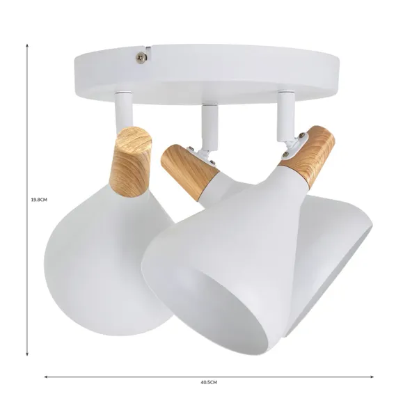 Elements Wolston 3 Light Semi Flush Spotlight 4 Elements Wolston 3 Light Semi Flush Spotlight - Image 4